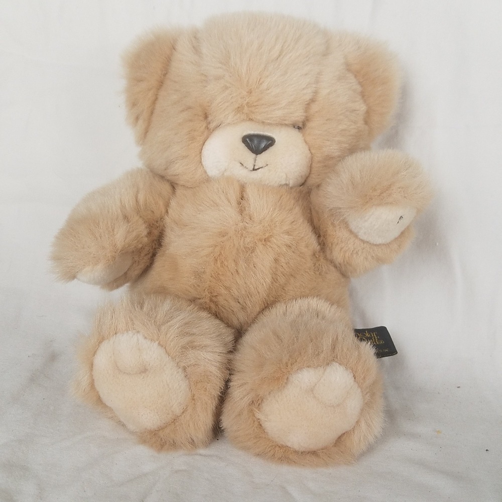 Vintage 1989 24K Polar Puff Special Effects Teddy Bear Tan Plush Mighty Star 12"